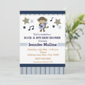 Rock Star Party Kinderdusche Affe Einladung (Stehend Vorderseite)