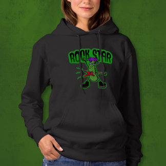 Rock Star Pickle - Funny Cartoon Hoodie