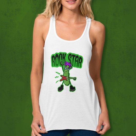 Rock Star Pickle - Funny Cartoon Tank Top