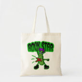 Rock Star Pickle - Funny Cartoon Tragetasche (Vorne)