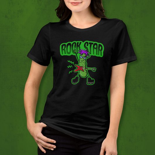 Rock Star Pickle - Funny Cartoon Tri-Blend Shirt