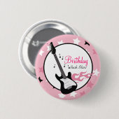 ROCK STAR PINK BIRTHDAY BUTTON - CUSTOM! (Vorne & Hinten)