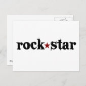 Rock Star Postkarte (Vorne/Hinten)
