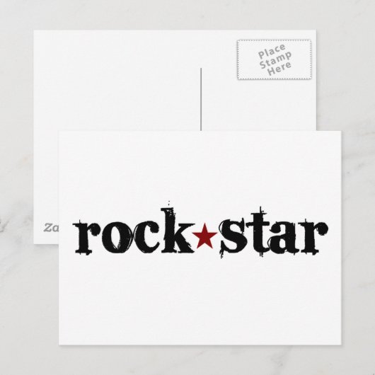 Rock Star Postkarte (Vorne/Hinten)