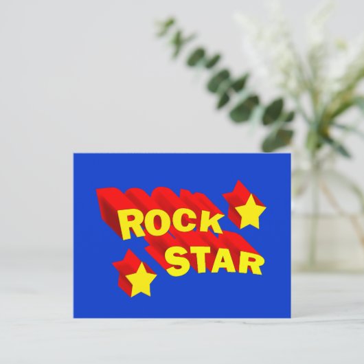 Rock Star Postkarte (Stehend Vorderseite)