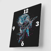 Rock Star Quadratische Wanduhr (Winkel)
