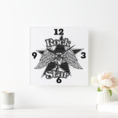 Rock Star Quadratische Wanduhr (Zuhause)