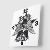 Rock Star Quadratische Wanduhr (Winkel)