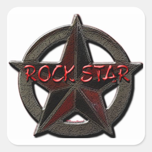Rock Star Quadratischer Aufkleber (Vorderseite)