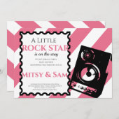 Rock Star Rock a Bye Baby Dusche Einladung (Vorne/Hinten)