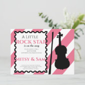 Rock Star Rock a Bye Baby Dusche Einladung (Stehend Vorderseite)