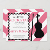 Rock Star Rock a Bye Baby Dusche Einladung (Vorne/Hinten)