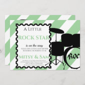 Rock Star Rock a Bye Baby Shower Einladung (Vorne/Hinten)