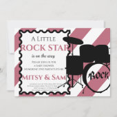 Rock Star Rock a Bye Baby Shower Einladung (Vorderseite)