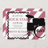 Rock Star Rock a Bye Baby Shower Einladung (Vorne/Hinten)