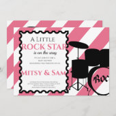 Rock Star Rock a Bye Baby Shower Einladung (Vorne/Hinten)