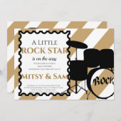 Rock Star Rock a Bye Baby Shower Einladung (Vorne/Hinten)