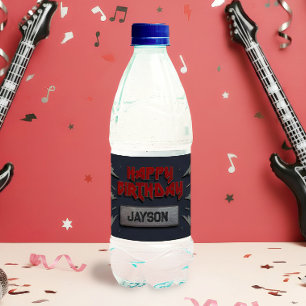 Rock Star - Rock and Roll Birthday Flasche Label Wasserflaschenetikett