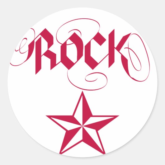Rock Star Runder Aufkleber (Vorderseite)