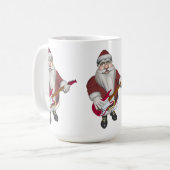 Rock Star Santa mit Red Electric Gitarre Kaffeetasse (Vorderseite Links)