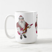Rock Star Santa mit Red Electric Gitarre Kaffeetasse (Links)