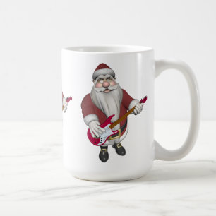 Rock Star Santa mit Red Electric Gitarre Kaffeetasse