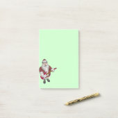 Rock Star Santa mit Red Electric Gitarre Post-it Klebezettel (Auf Schreibtisch)