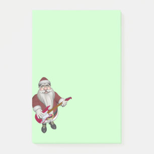 Rock Star Santa mit Red Electric Gitarre Post-it Klebezettel