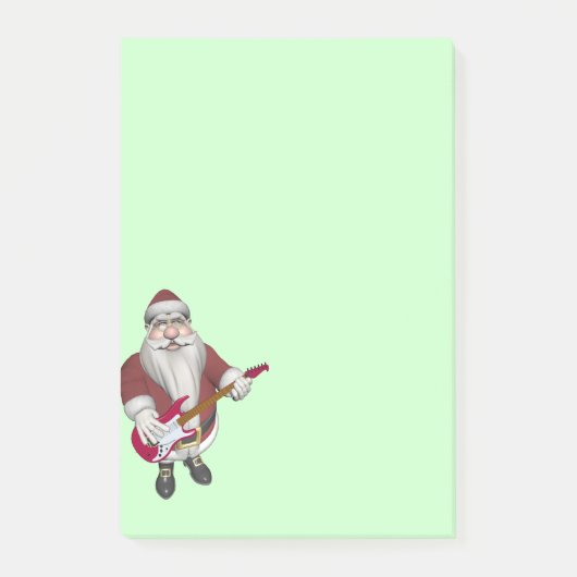 Rock Star Santa mit Red Electric Gitarre Post-it Klebezettel (Vorderseite)
