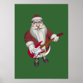 Rock Star Santa mit Red Electric Gitarre Poster (Vorne)