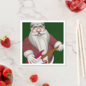 Rock Star Santa mit Red Electric Gitarre Serviette (Beispiel)