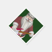 Rock Star Santa mit Red Electric Gitarre Serviette (Ecke)