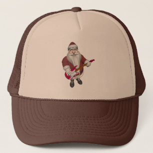 Rock Star Santa mit Red Electric Gitarre Truckerkappe