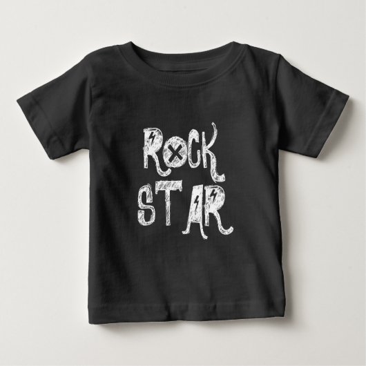 Rock Star Schwarz-weißer Schädel Baby T-shirt (Vorderseite)