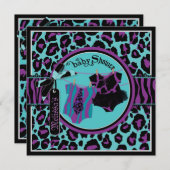 Rock Star Tutu Twin Boy Girl Babydusche Einladung (Vorne/Hinten)