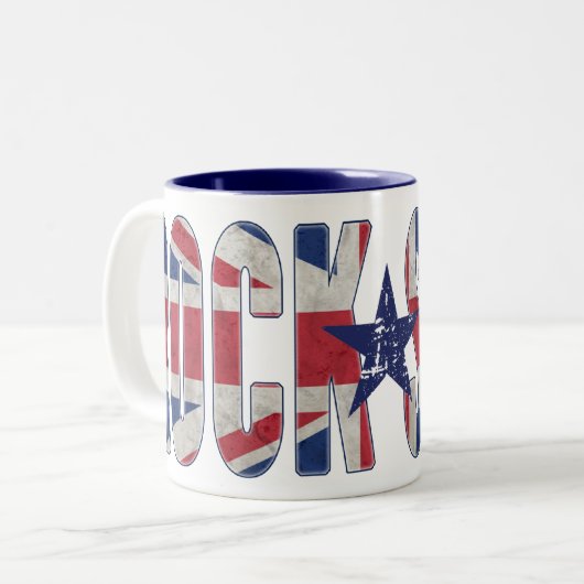Rock Star Union Jack Flag Zweifarbige Tasse (Vorderseite Links)