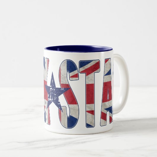 Rock Star Union Jack Flag Zweifarbige Tasse (VorderseiteRechts)
