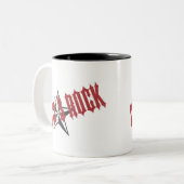 Rock Star Vater ~ Vatertag Zweifarbige Tasse (Vorderseite Links)