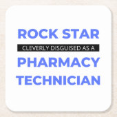 Rock Star wird clever als Apotheke in Tech 2 getar Rechteckiger Pappuntersetzer (Vorderseite)