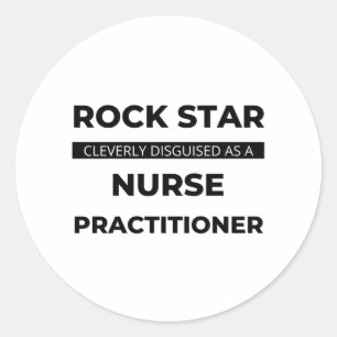 Rock Star wird clever als Krankenschwester 2 verkl Runder Aufkleber