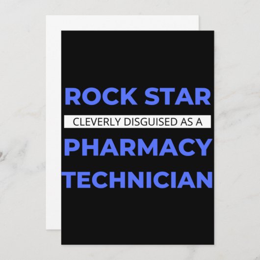 Rock Star wird clever als Pharmacy Tech getarnt Dankeskarte (Vorne/Hinten)