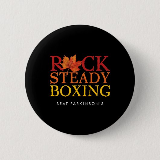 Rock Steady Boxing Herbstleaf Button (Vorderseite)