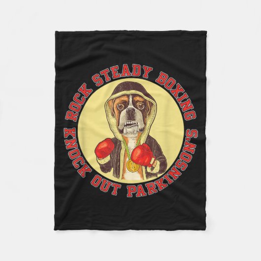 Rock Steady Boxing Parkinson - Boxerhund mit Rot Fleecedecke (Vorderseite)