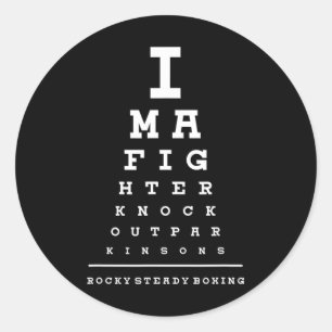 Rock Steady Boxing Parkinson's Eye Chart Shirt Runder Aufkleber