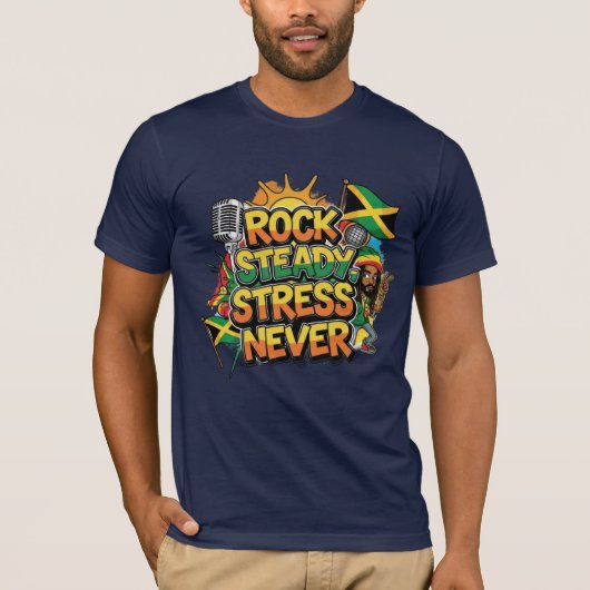 Rock Steady Stress Niemals Reggae T-Shirt (Vorderseite)