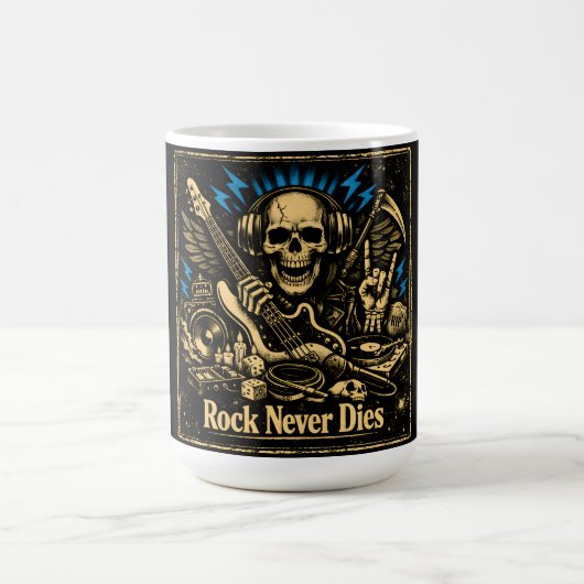 Rock stirbt nie – Unsterblicher Rockgeist Kaffeetasse (Mittel)