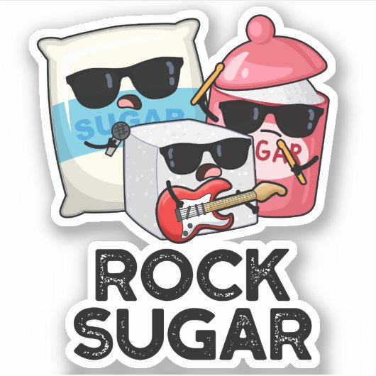 Rock Sugar Funny Food Puff Aufkleber (Vorderseite)