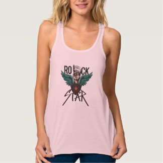 Rock-Symbol mit Wings - Star-Power und Rebel Spir Tank Top