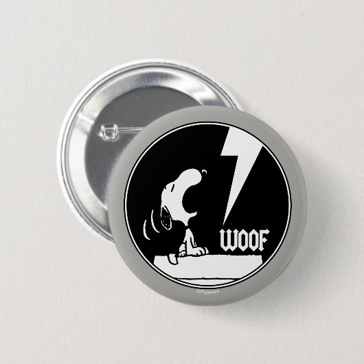 Rock-T-Shirts | Snoopy Howling Button (Vorne & Hinten)