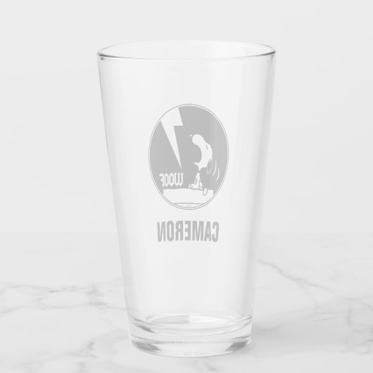 Rock-T-Shirts | Snoopy Howling | Name hinzufügen Glas (Rückseite)